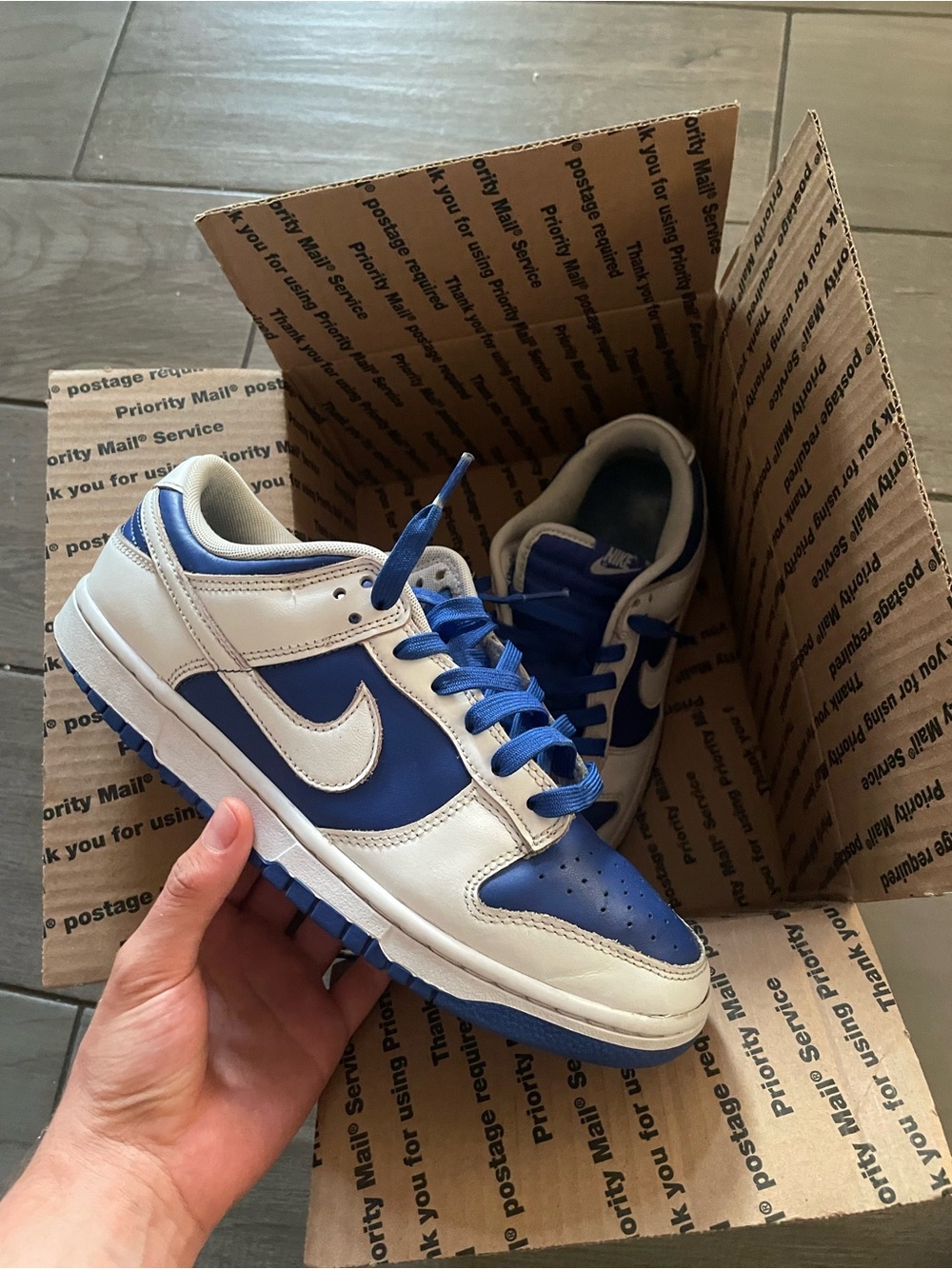 Nike Men’s Dunk Low — White / Royal Blue